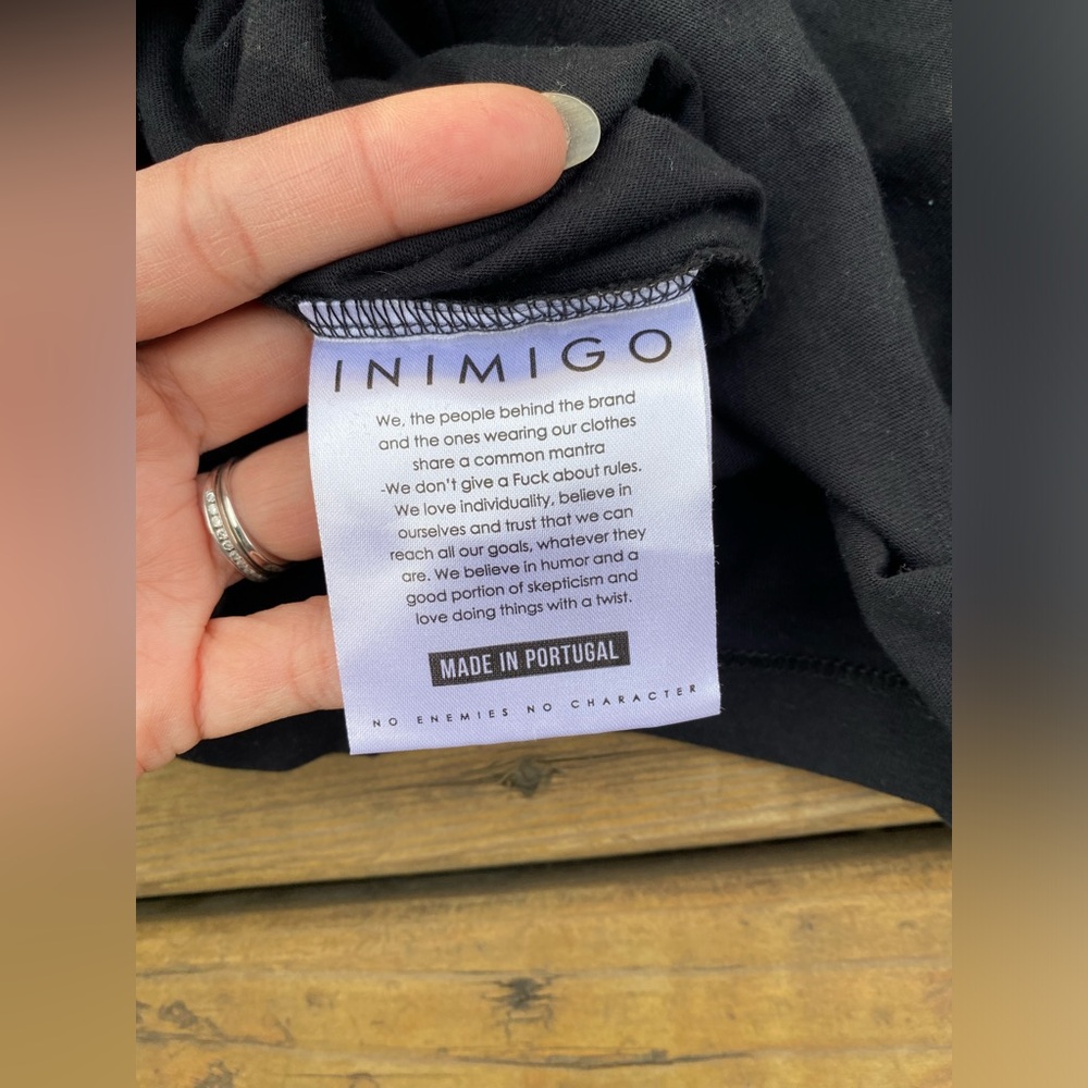 INIMIGO Organic Cotton Shirt Women’s T-Shirt Size XL Black. - Picture 6 of 9